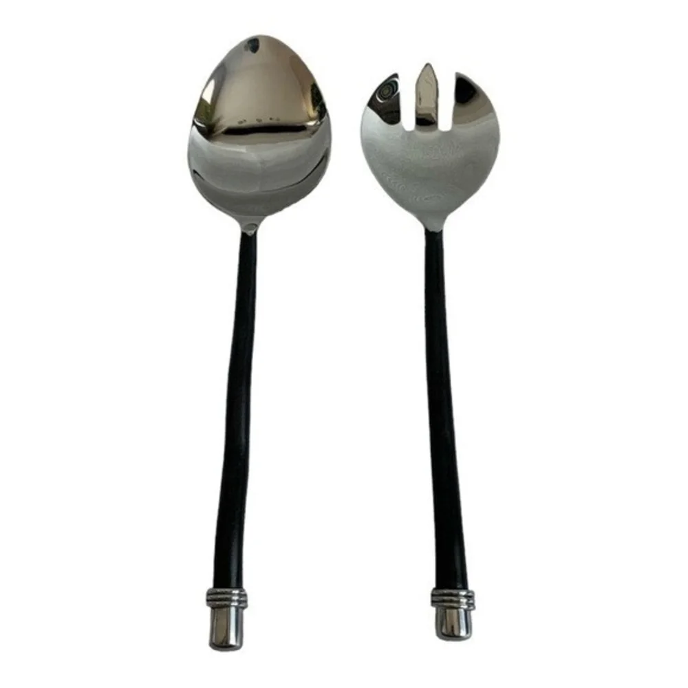 Vintage Storehouse Artisan 2-Piece Stainless Steel Salad Server Set India New